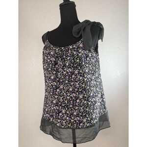 Y2K Trixxi Women's Floral Polka Dot Short Sleeve‎ Shirt Size Small Ribbon Fairy